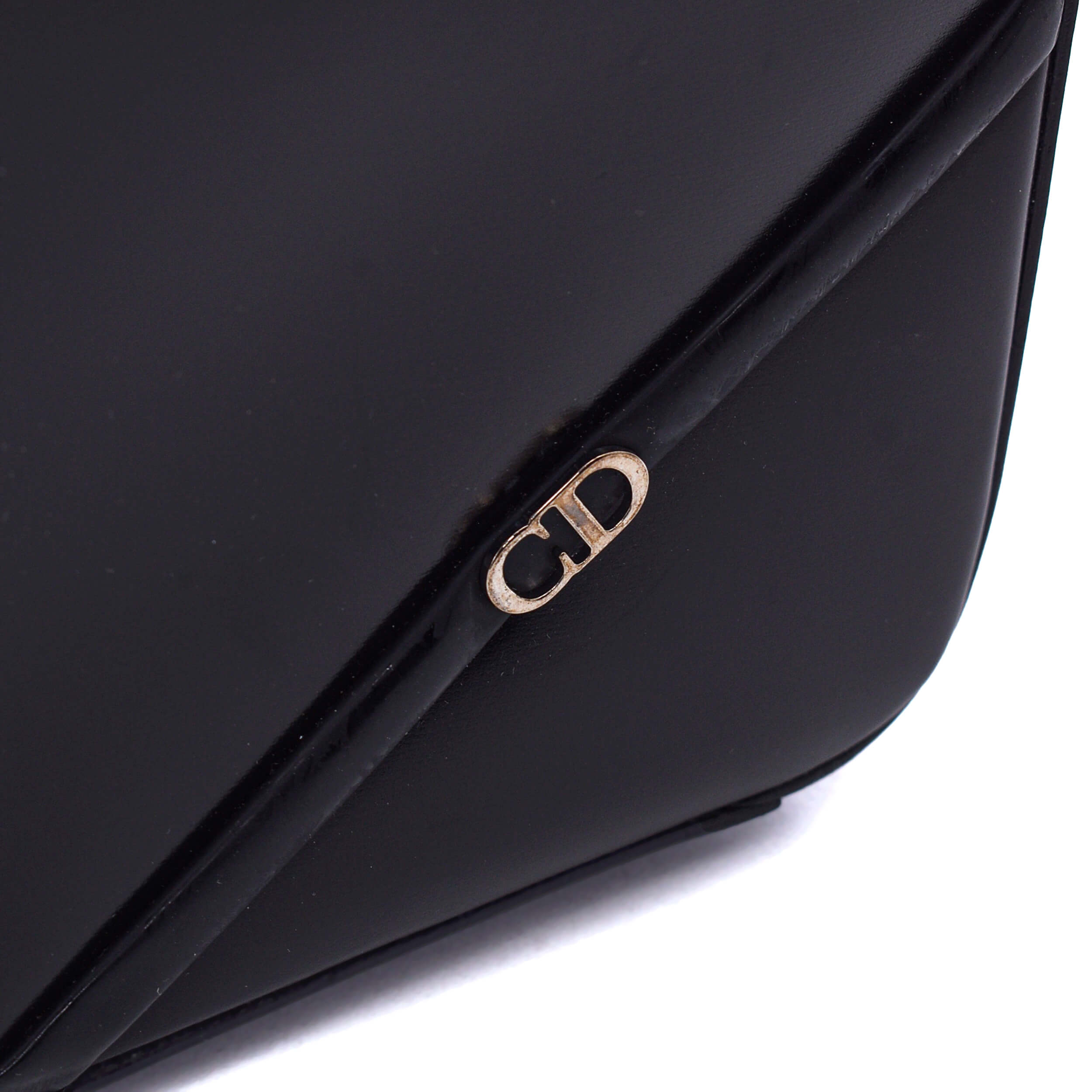 Christian Dior - Black Box Shiny Leather Top Handle Bag